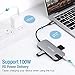USB C Hub, USB C Adapter BEAOK 8 in 1 Type C Hub with 4K HDMI, Ethernet, USB-C PD Charging, 3 USB 3.0 Ports, SD/TF Card Reader, for MacBook/Pro/Air, iPad Pro and Type C Laptops, Grey