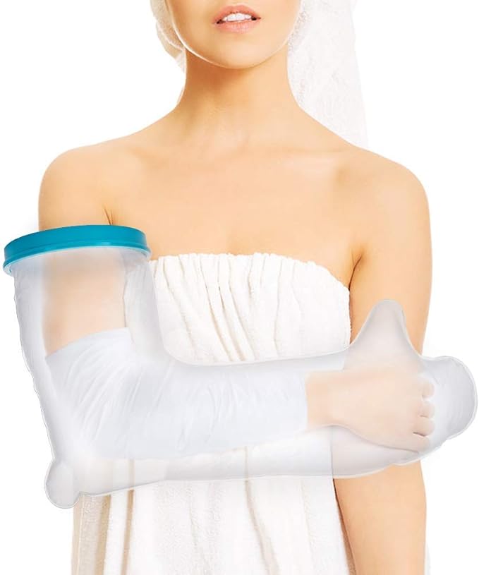 Full Arm Cast Cover for Shower, Adult Waterproof Cast Protector and Shower Bandage for Broken