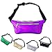 iAbler Holographic Fanny Pack for Women and Men Metallic 80s Waterproof Shiny Fanny Packs with Adjustable Belt Fashion Waist Bum Bag for Party, Festival, Rave, Hiking, Trip (Mermaid-Purple)