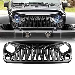 Allinoneparts Matte Black Front Grill, Shark Grille