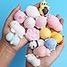Outee Mini Squishies Kawaii, 20 Pcs Animal Squishies Mochi Squeeze Toys Soft Squishies Release Stress Animal Toys Mini Seal Octopus Rabbit Chick Cat Pig Tiger Fox Panda Cloud Random