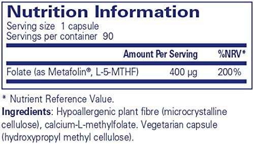 Pure Encapsulations Folate 400 - Folate, Folic Acid, Fertility - 90 Capsules, Red, 90 count (Pack of 1) - Image 3