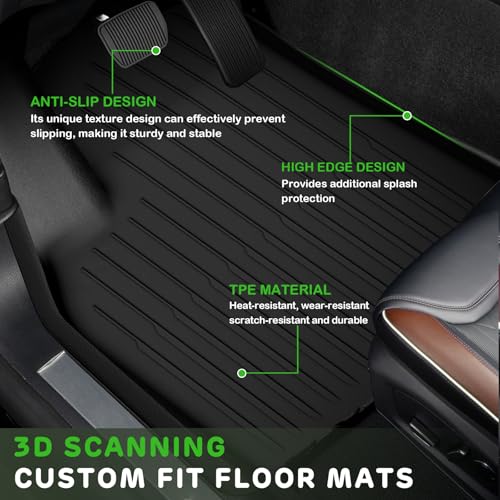Yumemoo Alfombrillas para 2025-2026 Tesla Model Y Juniper | Tapetes Y Maletero con Respaldo para Tesla Alfombrillas De Piso TPE para Todo Tipo De Clima, Insípido Antideslizantes