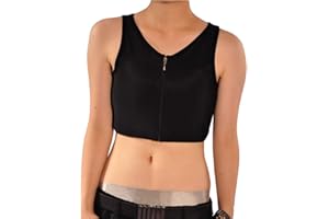 BaronHong Women Lesbian Tomboy Zip Up Tank Top Vest Chest Binder Stronger Bandage