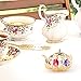 Matashi 24K Gold Plated Miniature Teapot and Teacup Ornaments Set Crystal Studded Perfect Hostess Gift, for Mom, Grandmother, Girlfriend