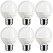 Sunlite G16 LED Dimmable Decorative Globe Vanity Light Bulbs, Frosted, 5W (40W Equiv.), 350 Lumens, Medium E26 Base, Mirror Lights for Bedroom and Bathroom, 120V, ETL Listed, 2700K Soft White, 6 Pack