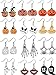 12 Pairs Halloween Theme Earrings Drop Dangle Earrings Halloween Pumpkin Ghost Skeleton Dangle Earring for Women Halloween Decoration