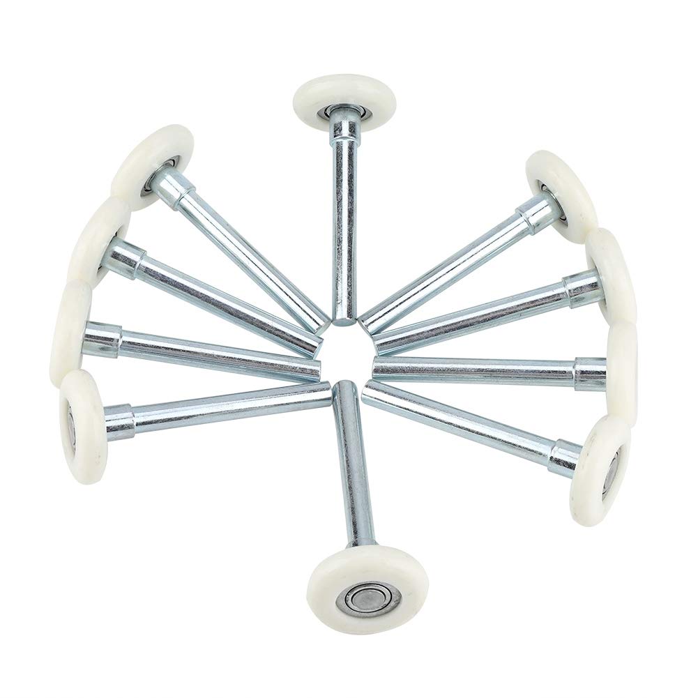Nylon Garage Door Roller 1.8", Ruspela 10PCS Garage Door Gate Nylon Roller Sectional Replacement Bearing Wheel 2in Stem