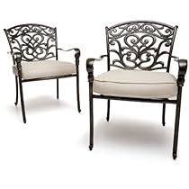 Strathwood St. Thomas Cast Aluminum Dining Arm Chair Set of 2