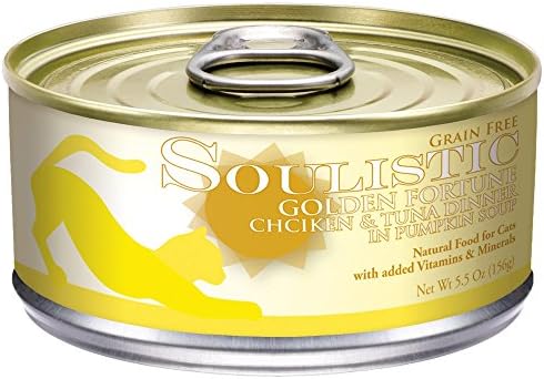 SoulisticOriginals Golden Fortune Chicken & Tuna Dinner in Pumpkin Soup Wet Cat Food, 5.5 oz., Case of 8