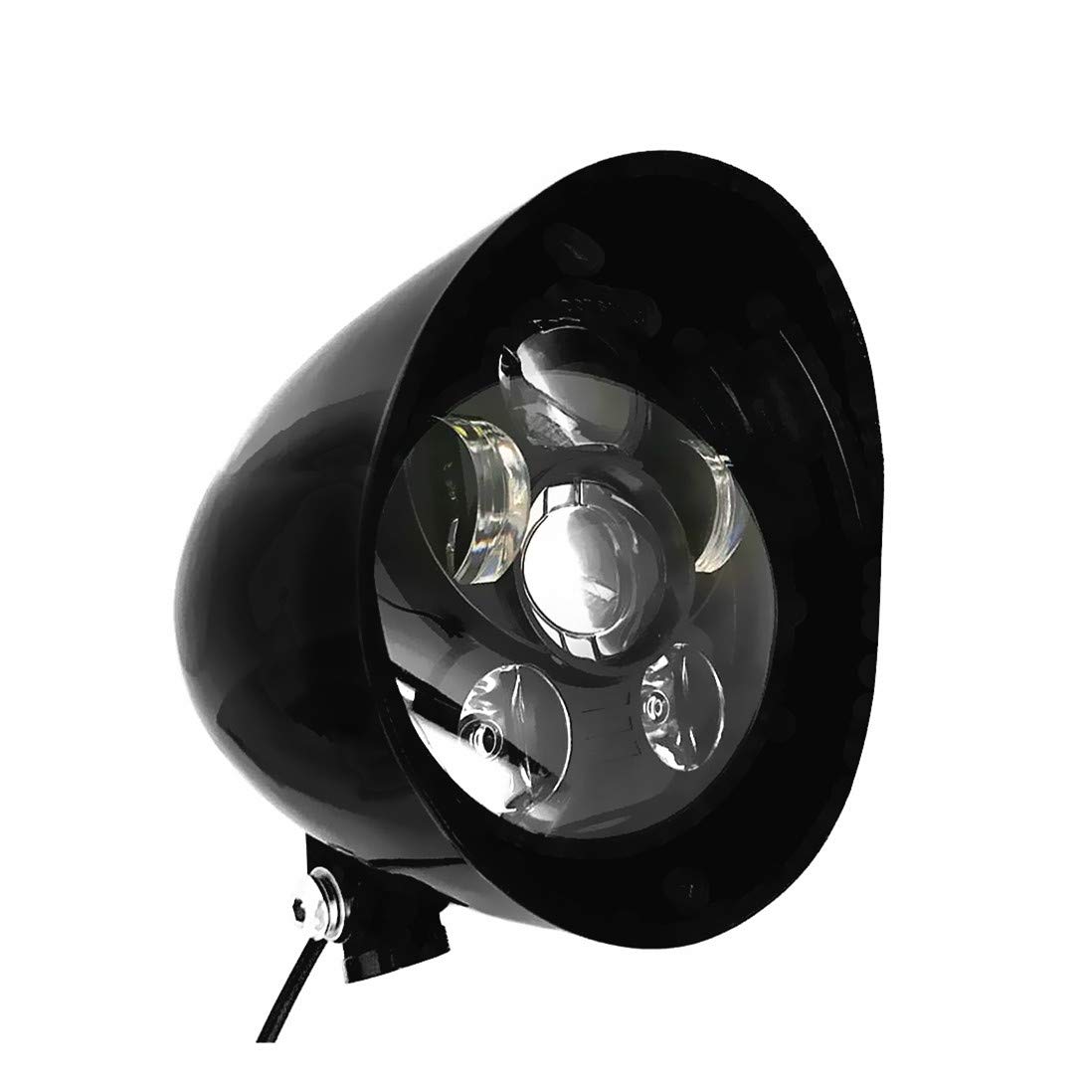 Photo 1 of FATECIM 5.75" LED Motorcycle Headlights w/Aluminum Visor Clear Lens 5 3/4 inch Bullet Vintage Lamp for Harley Sportster Dyna Softail Bobber Chopper Honda Yamaha Suzuki Kawasaki Custom Black