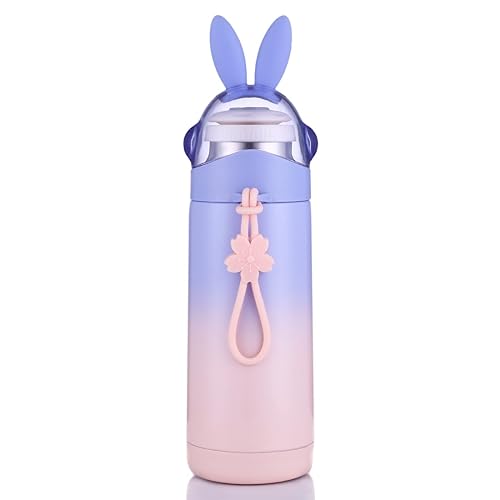 Girls Travel Mug,Cute Bunny Insulation Bottle,Leak-proof Vacuum