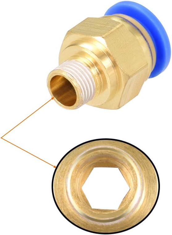 sourcing map Straight Pneumatic Push to Quick Connect Fittings G1/8 Male x 10mm Tube OD 2pcs - Image 5
