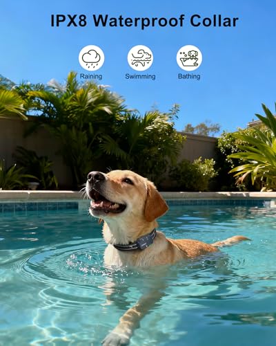 Jugbow Dog Shock Collar - 4500FT Dog Training Collar with Remote, IPX8 Waterproof Electric Dog Collar with 4 Training Modes, Security Lock, Rechargeable eCollar for 10-120lbs Dogs(Dark Blue 1 Pack)