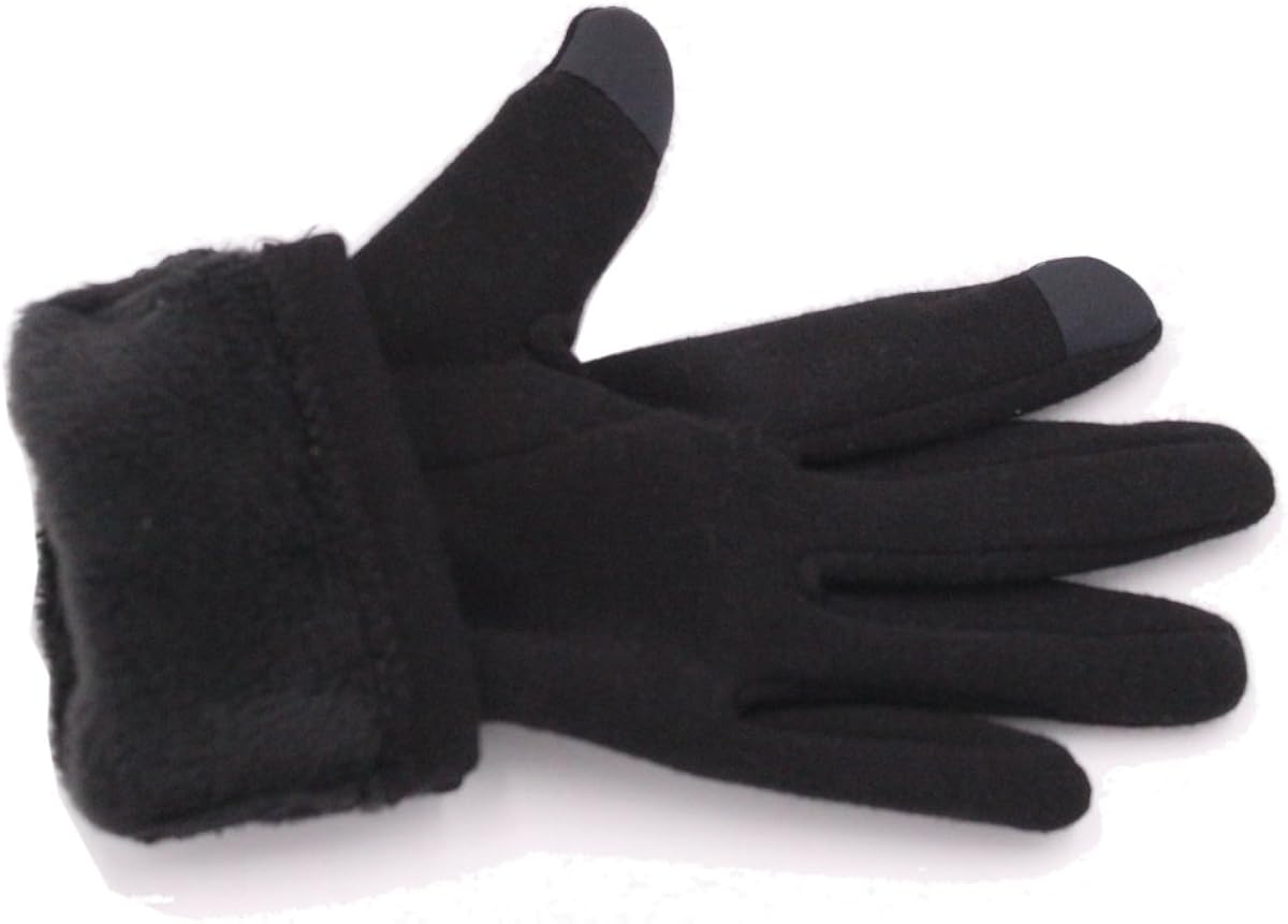 Tomily Womens Touch Screen Phone Fleece Windproof Gloves Winter Warm Wear (Black) at  Women’s Clothing store