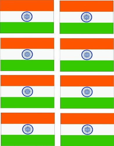 Indian Flag Car Decal: Small (Pack of 8)