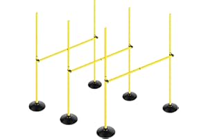 Voodans Adjustable Height Agility Hurdle Set Multi-Function Soccer Trainning Pole Set Coaching Sticks with Rubber Base