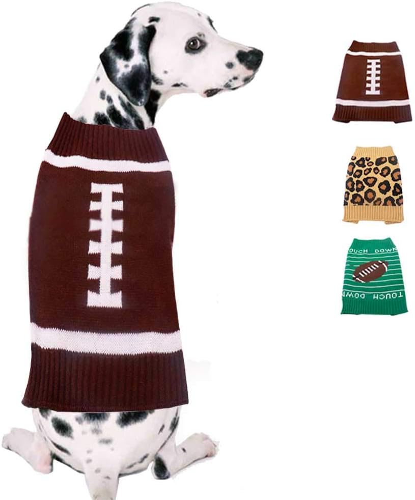 dog clothes for large dogs on Amazon Com Dilimi Dog Sweaters For Medium Dogs Knit Sweater Brown Pet Clothes For Cat Knitwear Winter Dogs Knitted Sweatershirt Pet Supplies