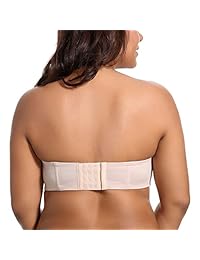 DELIMIRA Sujetador sin tirantes para dama, con aros y contorno, talla grande