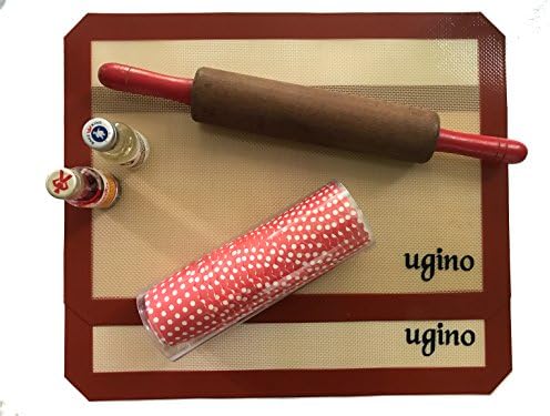 Silicone Baking Mat Half Sheet 16inches x 11inches x 0.75mm - for Bread Oven Baking, Cupcakes/Macaron/Pies/Pastry for Chefs, Holiday/Christmas Baking for Kids, Non Stick and Professional Grade Mat