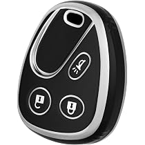 Key Fob Cover For Chevy/GMC 2000-2007 - Soft TPU Case For Silverado, Tahoe, Suburban, Yukon, Black