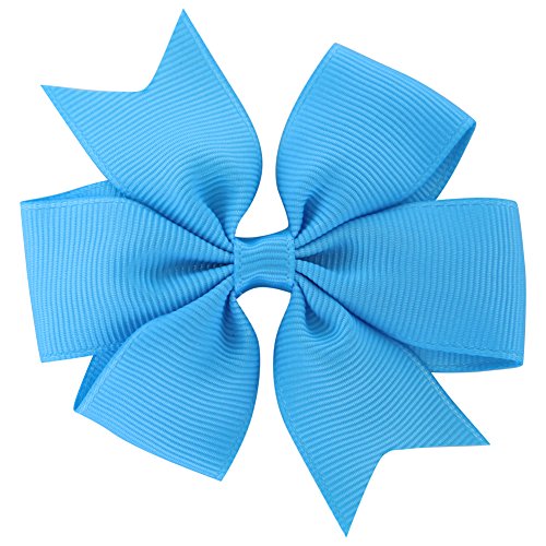 QingHan 40Pcs 3'' Grosgrain Ribbon Pinwheel Boutique Hair Bows Clips For Baby Girls Teens Toddlers Kids Children