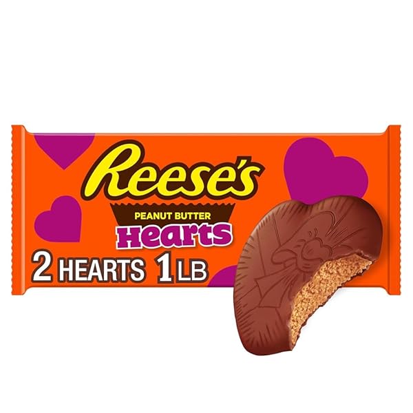 REESE’S MILK CHOCOLATE PEANUT BUTTER HEARTS, VALENTINE’S CANDY...