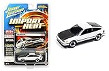 1991 Honda CRX Custom Gloss White with Carbon Hood Street Freaks Series Limited Edition to 2,400 Pieces Worldwide 1/64 Diecast Model Car by Johnny Lightning JLCP7170