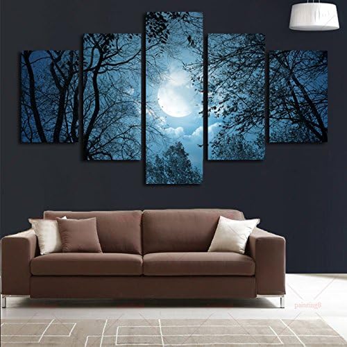 Forest moon HD Painting Modern Art Wall Paintings Abstract Art Prints Giclee canvas Wall Art( No Framed)