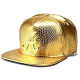 LEEYA NYU12 The New Crocodile Baseball caps A flat-brimmed hat hip-hop hat (Gold)