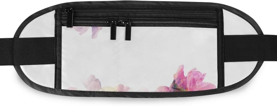 Amazon ウエストポーチ メンズ レディース 人気 水彩の花 ピンク グラデーション カラフル 安い 旅行 アウトドア ランニング ポーチ おしゃれ かわいい 流行り Haydna ランニングポーチ