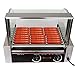 Ridgeyard 1260W Commercial 24 Hot Dog Maker 9 Roller Grilling Machine Non Stick Stainless Steel W/Cover Dual Temperature Controls