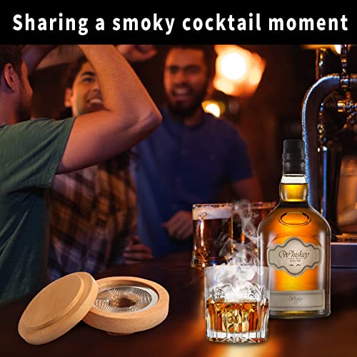 Cocktail Smoker Kit Old Fashioned Cold Smoker for Cocktail, Whiskey, Wine, Bourbon , Cheese, Meat and More, Cocktail Smoking Kit Wood Shavings -Gift for Whiskey Lovers, Dad, Husband, Men