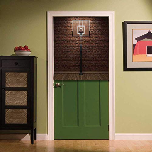 Yoliyana Sports Decor Printing Door Curtain Old Brick Wall And