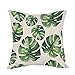 Moslion Palm Pillow,Home Decorative Throw Pillow Cover Tropical Hawaii Leaves Palm Tree Cotton Linen Cushion for Couch/Sofa/Bedroom/Livingroom/Kitchen/Car 18 x 18 inch Square Pillow case