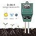 Soil Moisture Sunlight Ph Test Meter,Soil Tester Meter, 3-in-1 Test Kit for Moisture, Light and pH, for Home and Garden, Lawn, Farm, Plants, Herbs & Gardening Tools, Indoor/Outdoors Plant Care (Green)