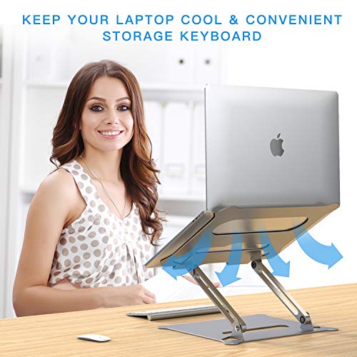 Laptop Stand for Desk KXLY Ergonomic Aluminum Laptop Computer Stand Laptop Riser Adjustable Notebook Holder Stand with Heat-Vent, Compatible with MacBook, Air, Pro, Dell XPS More 10-17" Laptops