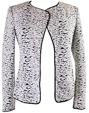 Calvin Klein White Black Jacquard Flyaway Jacket