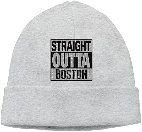 Mens Cotton Fashion Caps Straight Outta Boston Cotton Beanies Hats Ash