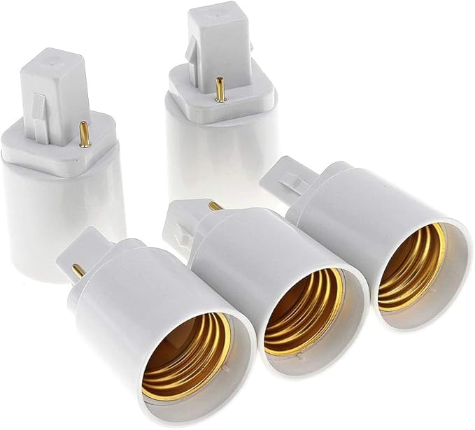 Halica 5X Blanco ABS LED G24 a E27 Adaptador Socket Halógeno CFL foco Base Convertidor Adaptador Halica 5X Blanco ABS LED G24 a E27 Adaptador Socket Halógeno CFL foco Base Convertidor Adaptador