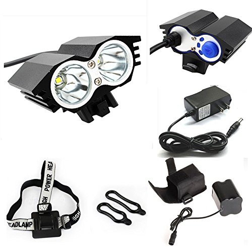 ETpowerÂ® 5000 Lumens XM-L U2 LED Bicycle Light & 6400mAh Battery Pack & Charger , 4 Modes Waterproof LED Bike Lmap headLight Super Bright Lighting Lamp for Outdoor Sports Like Cmaping Hiking(BLACK)