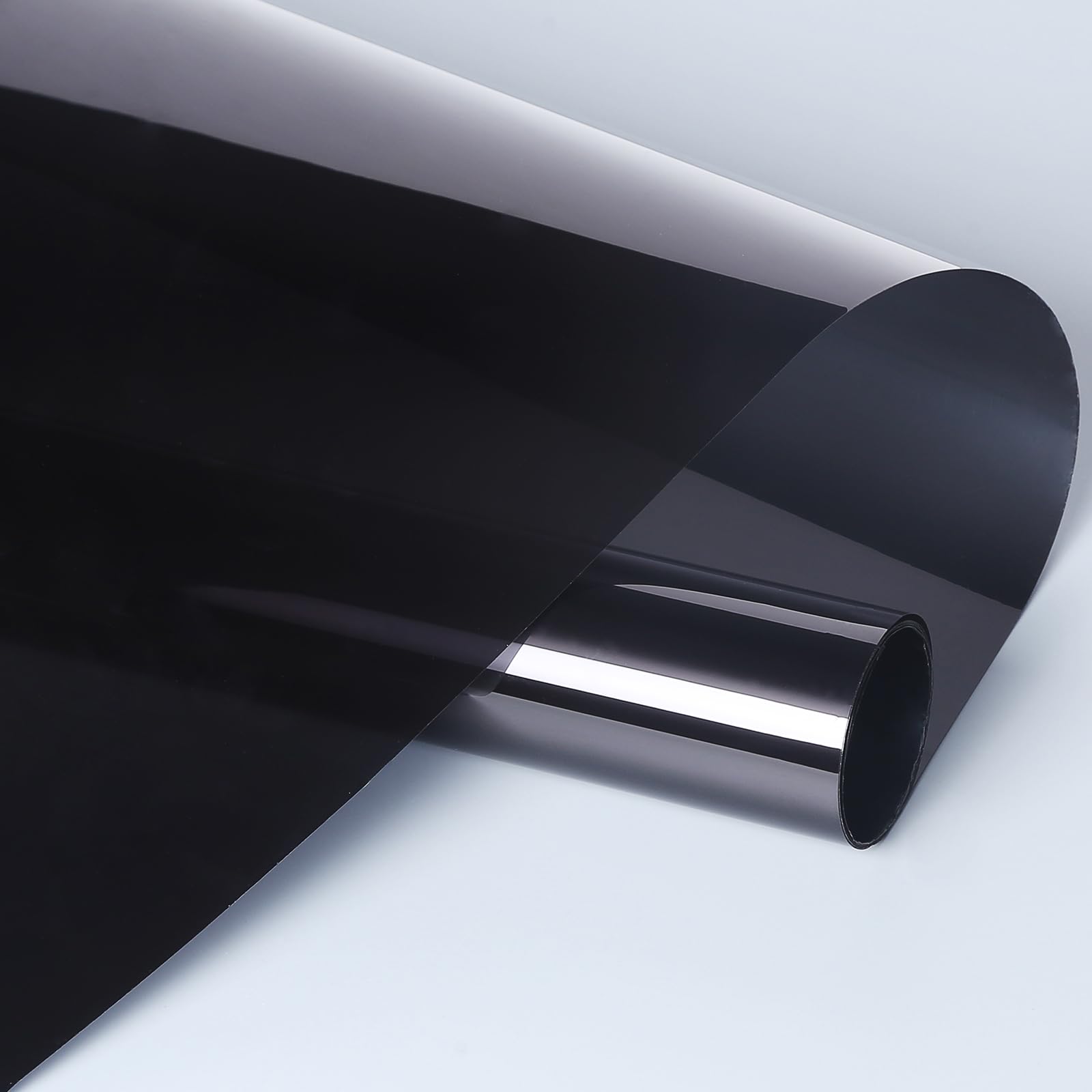 FENTIS Reflective Window Film Black One Way Mirror Solar Film Non Adhesive Static Cling Glass Film Heat Control Anti UV Window Tint for Home and Office 44.5x200cm