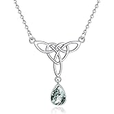 Celtic Necklace for Women 925 Sterling Silver Celtic Knot Pendant Necklace Irish Jewelry Gift for Women