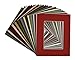 Golden State Art, Pack of 25 Mixed Colors Pre-Cut 8x10 Picture Mat for 5x7 Photo with White Core Bevel Cut Mattes Sets. Includes 25 High Premier Acid Free Mats & 25 Backing Board & 25 Clear Bags