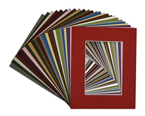 Golden State Art 25 Pack 8x10 Picture Mast for 5x7 Photos, Mixed Colors
