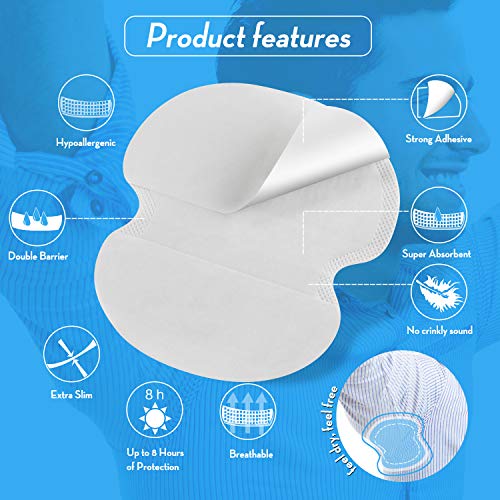 Premium Armpit Sweat Pads [80 Packs] for Women and Men, Best Deodorant and Antiperspirant Alternative, Block Underarm Sweat and Odor, Comfortable Dress Guard/Shield - Thumbnail 3