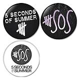 5 Seconds Of Summer #1 Pinback Buttons Badges/Pin 1.25 Inch (32mm) Set of 3 New