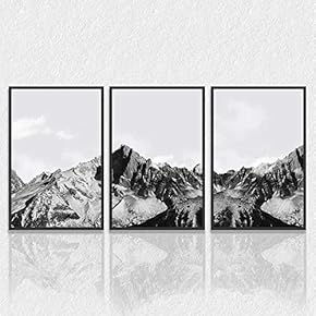 signwin 3 Piece Framed Canvas Wall Art Mountain...