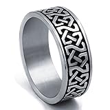 8mm Men's Celtic Knot Stainless Steel Ring Band Jewelry Us Size 9