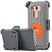 LG G3 Case, ULAK Clip Holster Kickstand Rugged Hybrid Rubber Protective Hard Case for LG G3 2014 (Grey/Orange)